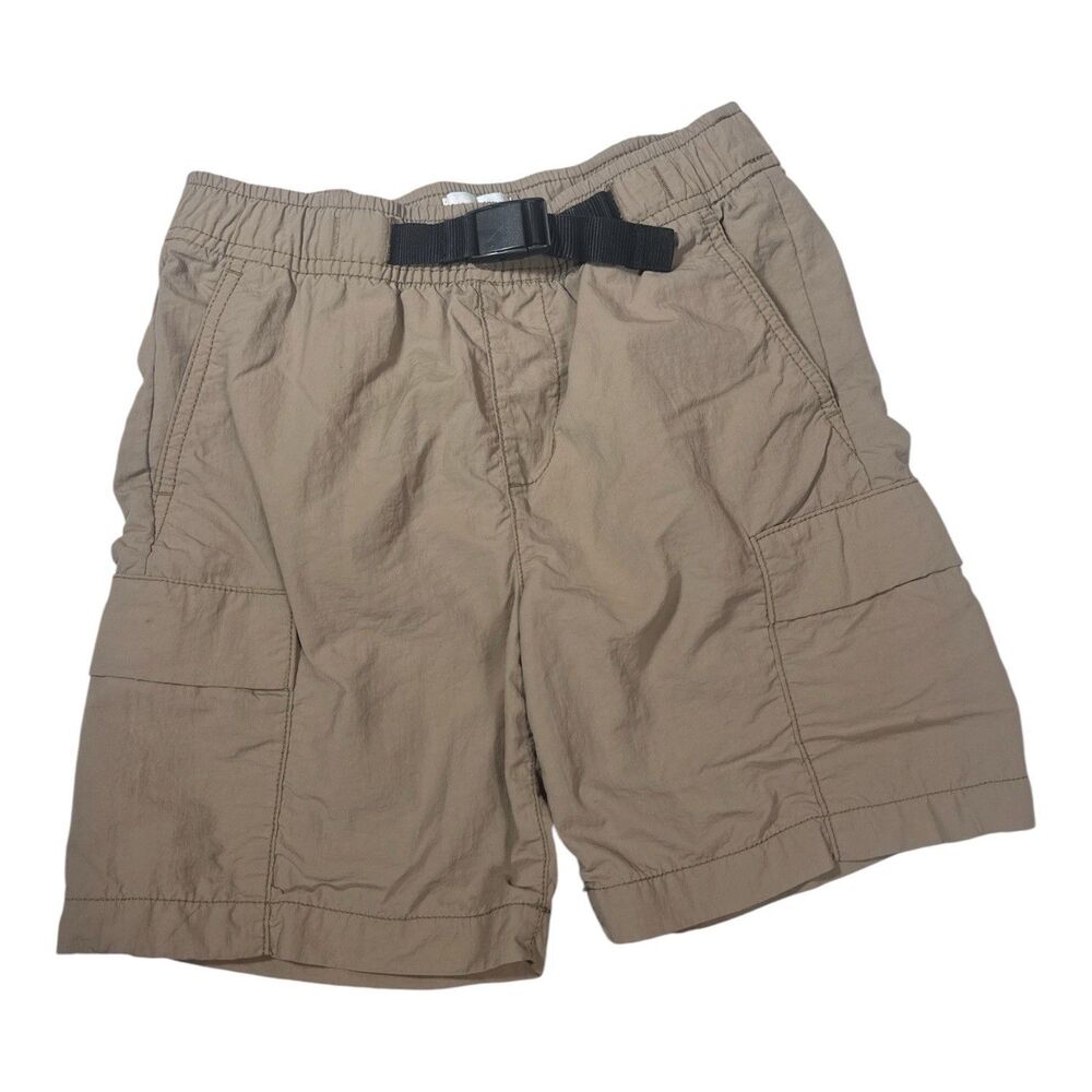 Old Navy Boys Cargo Shorts Beige Nylon Size M 8 Elastic Waist Hiking Swim Summer
